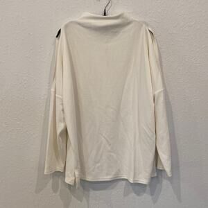 Zenergy by Chico’s Ribbed Long Sleeve Cold Shoulder Mock Neck Half Zip EUC Sz 16